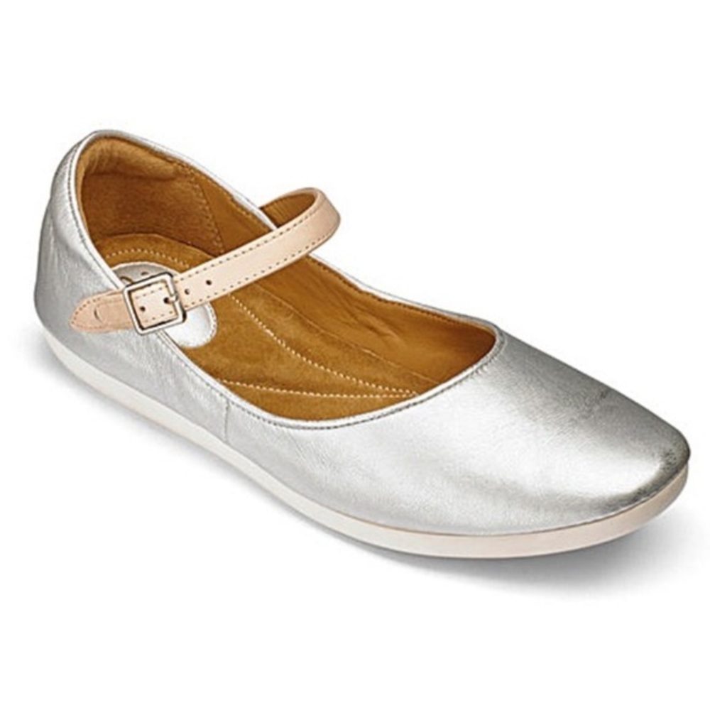 Clarks Feature Film Silver Mary Jane Flats